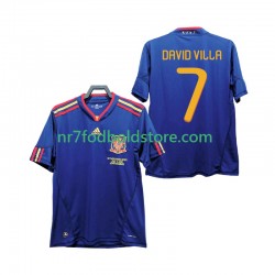 Spanien Trøje DAVID VILLA 7 Retro Mænd Udebane Fodboldsæt 2010 Kortærmet
