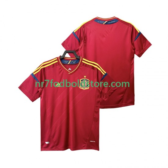 Spanien Trøje 2012 Retro Mænd Hjemmebane Fodboldsæt Kortærmet