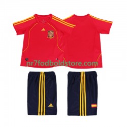 Spanien Trøje Retro Børn Hjemmebane Fodboldsæt 2008 Kortærmet