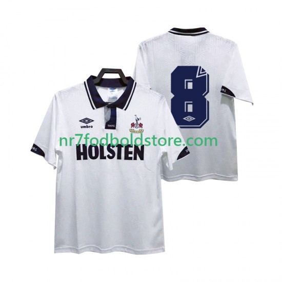 Tottenham Hotspur Trøje 8 1991 1993 Retro Mænd Hjemmebane Fodboldsæt Kortærmet