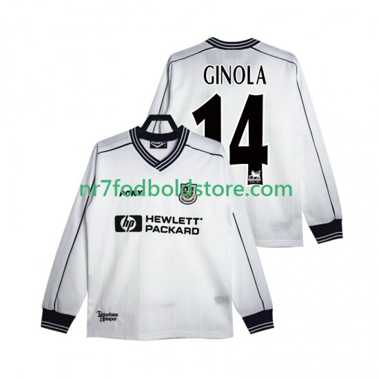 Tottenham Hotspur Trøje GINOLA 14 1997 Retro Mænd Hjemmebane Fodboldsæt 1999 Langærmet