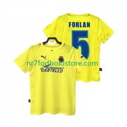 Villarreal CF Trøje FORLAN 5 2005 Retro Mænd Hjemmebane Fodboldsæt 2006 Kortærmet