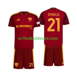 AS Roma Trøje Paulo Dybala 21 Børn Hjemmebane Fodboldsæt 2026-2027 Kortærmet