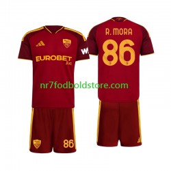 AS Roma Trøje Rodrigo Mora 86 Børn Hjemmebane Fodboldsæt 2026-2027 Kortærmet