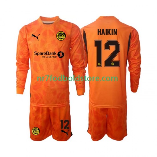 FK Bodø/Glimt  Trøje Nikita Haikin 12 Målmand Børn Udebane Fodboldsæt 2025 Langærmet