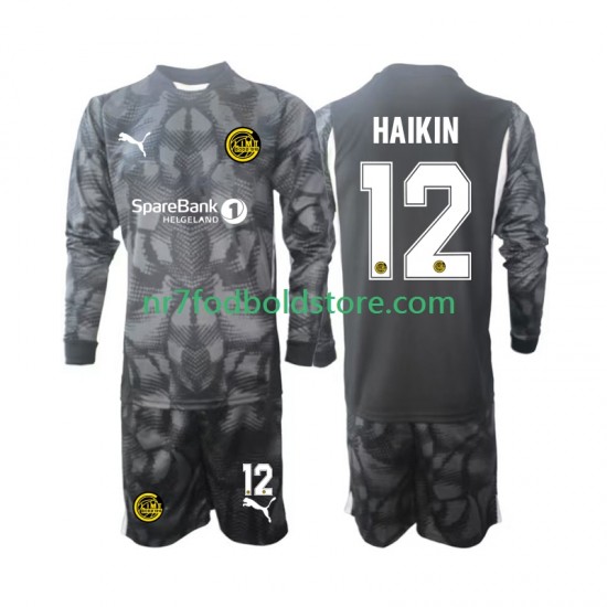FK Bodø/Glimt  Trøje Nikita Haikin 12 Målmand Børn Hjemmebane Fodboldsæt 2025 Langærmet