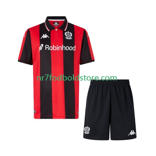 OGC Nice Trøje Børn Hjemmebane Fodboldsæt 2025-2026 Kortærmet