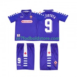 Fiorentina Trøje BATISTUTA 9 Retro Børn Hjemmebane Fodboldsæt 1998 1999 Kortærmet