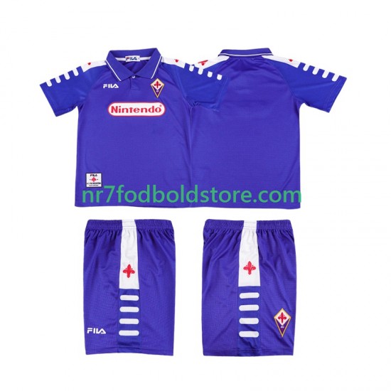 Fiorentina Trøje Retro Børn Hjemmebane Fodboldsæt 1998 1999 Kortærmet