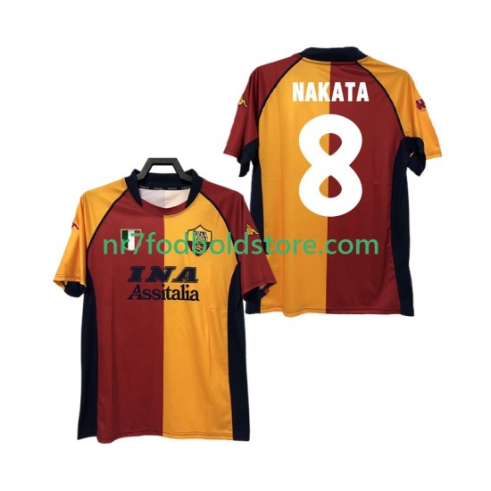 AS Roma Trøje AKATA 8 2000-2001 Retro Mænd Hjemmebane Fodboldsæt Kortærmet
