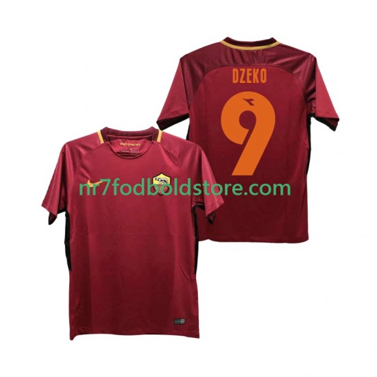 AS Roma Trøje DZEKO 9 2017-2018 Retro Mænd Hjemmebane Fodboldsæt Kortærmet