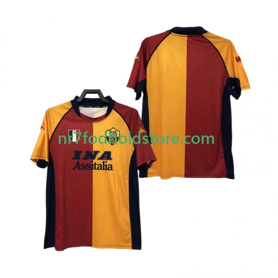 AS Roma Trøje 2000-2001 Retro Mænd Hjemmebane Fodboldsæt Kortærmet