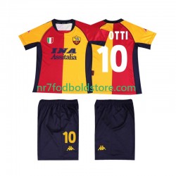 AS Roma Trøje TOTTI 10 2001 Retro Børn Hjemmebane Fodboldsæt Kortærmet
