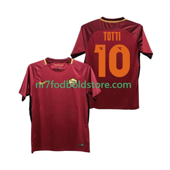 AS Roma Trøje Totti 10 2017-2018 Retro Mænd Hjemmebane Fodboldsæt Kortærmet