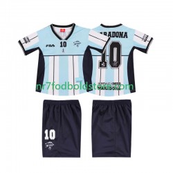 Argentina Trøje MARADONA 10 2000 Retro Børn Hjemmebane Fodboldsæt Kortærmet