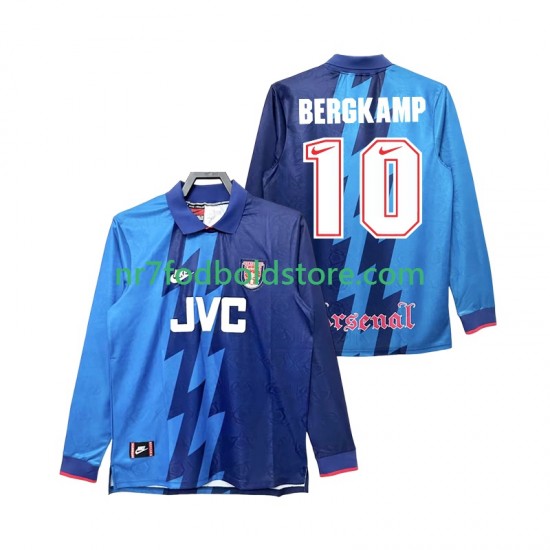 Arsenal Trøje Bergkamp 10 1995 1996 Retro Mænd Udebane Fodboldsæt Langærmet