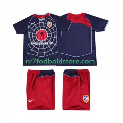 Atlético Madrid Trøje 2005 Retro Børn Udebane Fodboldsæt 2004 Kortærmet