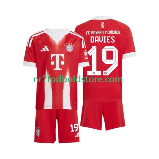 FC Bayern München Trøje Alphonso Davies 19 Børn Hjemmebane Fodboldsæt 2025-2026 Kortærmet
