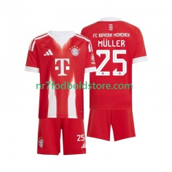 FC Bayern München Trøje Thomas Muller 25 Børn Hjemmebane Fodboldsæt 2025-2026 Kortærmet