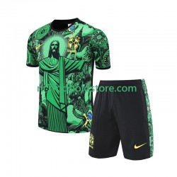 Brasilien JESUS Special Football Shirts Børn Hjemmebane Fodboldsæt 2024-2025 Kortærmet