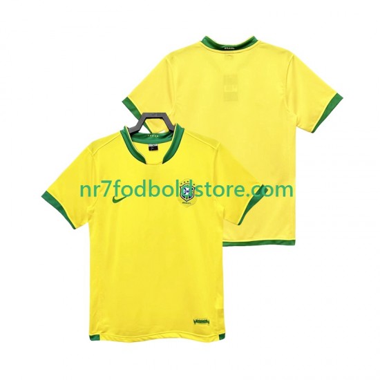 Brasilien Trøje Retro Mænd Hjemmebane Fodboldsæt 2006 Kortærmet