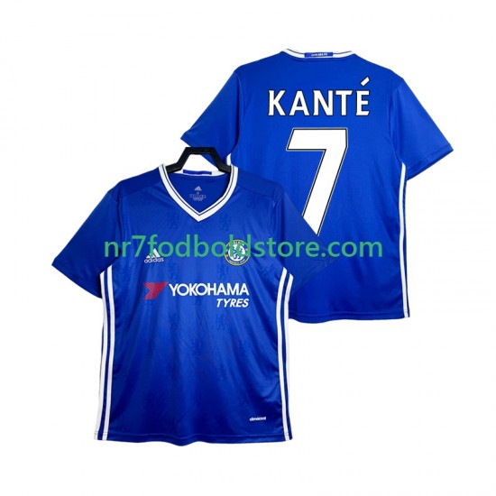Chelsea Trøje KANTE 7 2016-2017 Retro Mænd Hjemmebane Fodboldsæt Kortærmet