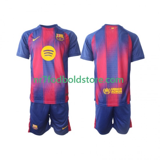 FC Barcelona Trøje Børn Hjemmebane Fodboldsæt 2025-2026 Kortærmet