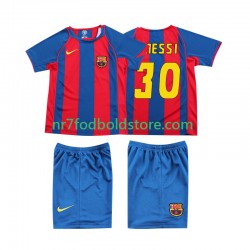 FC Barcelona Trøje Lionel Messi 10 Retro Børn Hjemmebane Fodboldsæt 2004 Kortærmet