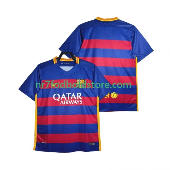 FC Barcelona Trøje 2015-2016 Retro Mænd Hjemmebane Fodboldsæt Kortærmet