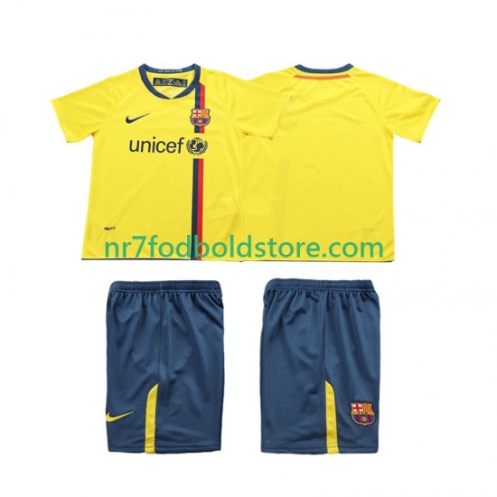 FC Barcelona Trøje 2009 Retro Børn Udebane Fodboldsæt 2008 Kortærmet
