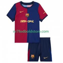 FC Barcelona Trøje TRAVIS SCOTT Børn Hjemmebane Fodboldsæt 2024-2025 Kortærmet