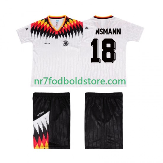Tyskland Trøje KLINSMANN 18 Retro Børn Hjemmebane Fodboldsæt 1994 Kortærmet