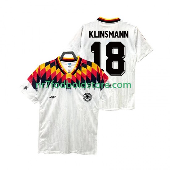 Tyskland Trøje KLINSMANN 18 Retro Mænd Hjemmebane Fodboldsæt 1994 Kortærmet