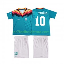 Tyskland Trøje MATTHAUS 10 Retro Børn Udebane Fodboldsæt 1994 Kortærmet