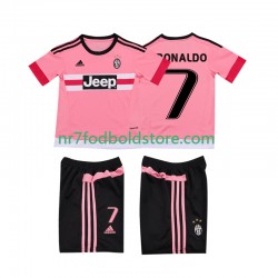 Juventus Trøje Cristiano RONALDO 7 2015 2016 Retro Børn Udebane Fodboldsæt Kortærmet