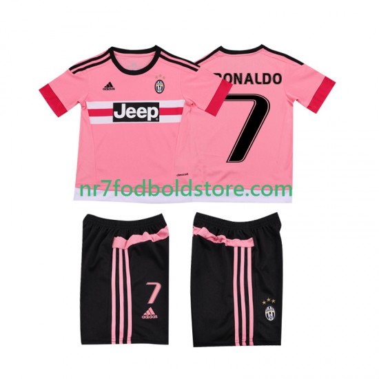 Juventus Trøje Cristiano RONALDO 7 2015 2016 Retro Børn Udebane Fodboldsæt Kortærmet
