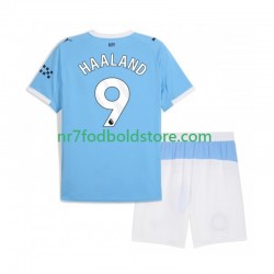 Manchester City Trøje Erling Haaland 9 Børn Hjemmebane Fodboldsæt 2025-2026 Kortærmet