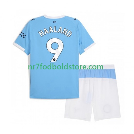 Manchester City Trøje Erling Haaland 9 Børn Hjemmebane Fodboldsæt 2025-2026 Kortærmet