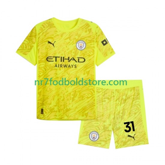 Manchester City Trøje Ederson Moraes 31 Målmand Børn 3. Valg Fodboldsæt 2025-2026 Kortærmet