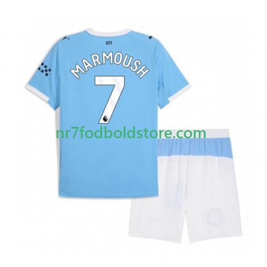 Manchester City Trøje Omar Marmoush 7 Børn Hjemmebane Fodboldsæt 2025-2026 Kortærmet