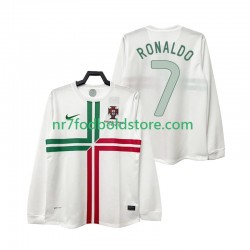 Portugal Trøje Cristiano Ronaldo 7 2012 Retro Mænd Udebane Fodboldsæt Langærmet