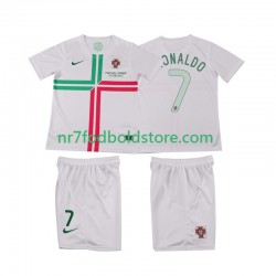 Portugal Trøje Cristiano Ronaldo 7 2012 Retro Børn Udebane Fodboldsæt Kortærmet