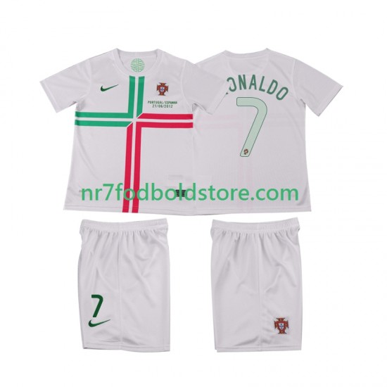 Portugal Trøje Cristiano Ronaldo 7 2012 Retro Børn Udebane Fodboldsæt Kortærmet