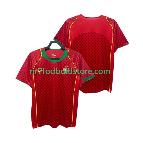 Portugal Trøje Retro Mænd Hjemmebane Fodboldsæt 2004 Kortærmet
