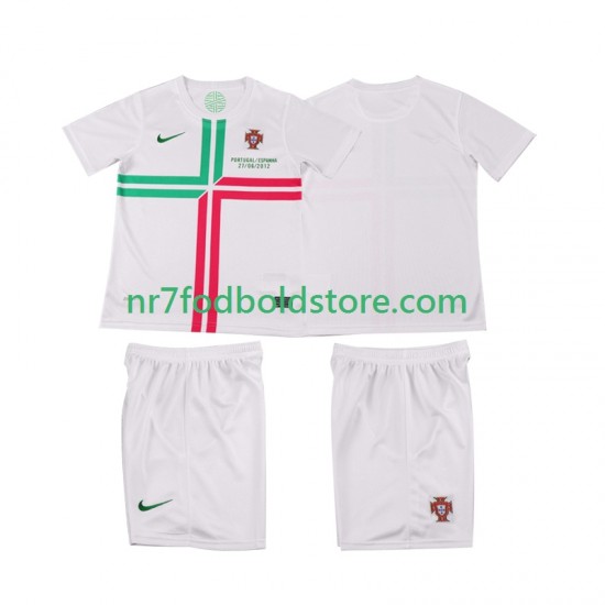 Portugal Trøje 2012 Retro Børn Udebane Fodboldsæt Kortærmet