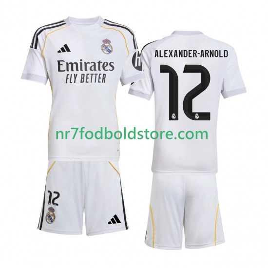 Real Madrid Trøje Alexander-Arnold 12 Børn Hjemmebane Fodboldsæt 2025-2026 Kortærmet