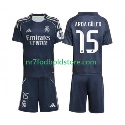 Real Madrid Trøje Arda Guler 15 Børn Udebane Fodboldsæt 2025-2026 Kortærmet