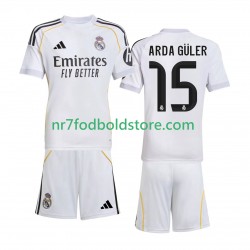 Real Madrid Trøje Arda Guler 15 Børn Hjemmebane Fodboldsæt 2025-2026 Kortærmet
