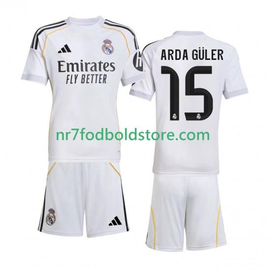 Real Madrid Trøje Arda Guler 15 Børn Hjemmebane Fodboldsæt 2025-2026 Kortærmet
