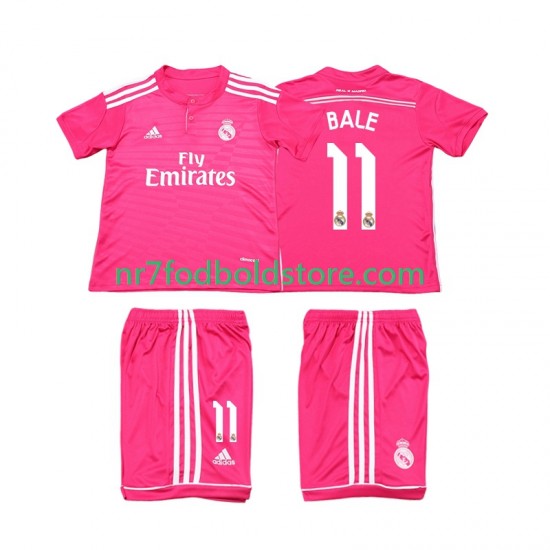 Real Madrid Trøje Bale 11 2014 2015 Retro Børn Udebane Fodboldsæt Kortærmet